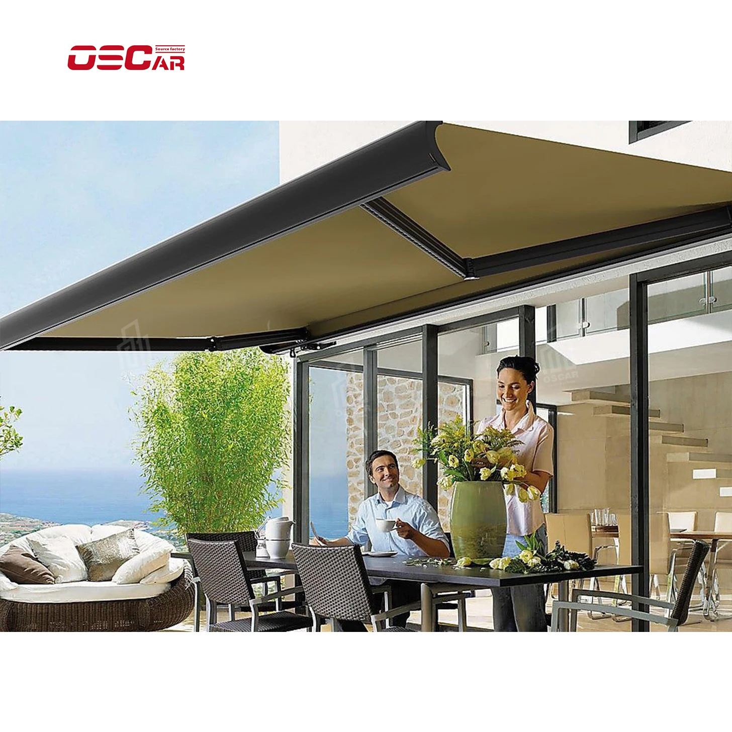 Split type retractable awning KD awning for online store and wholesale 4x3m 4x2m 4x2.5m full sizes