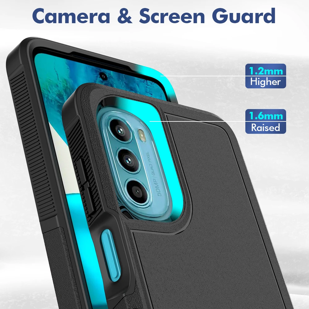 Fashion TPU/PC Case for Motorola Moto G52 / Moto G82 Shockproof Phone Cover Hybrid Armor Shell 2IN1 Dual Layer Protection