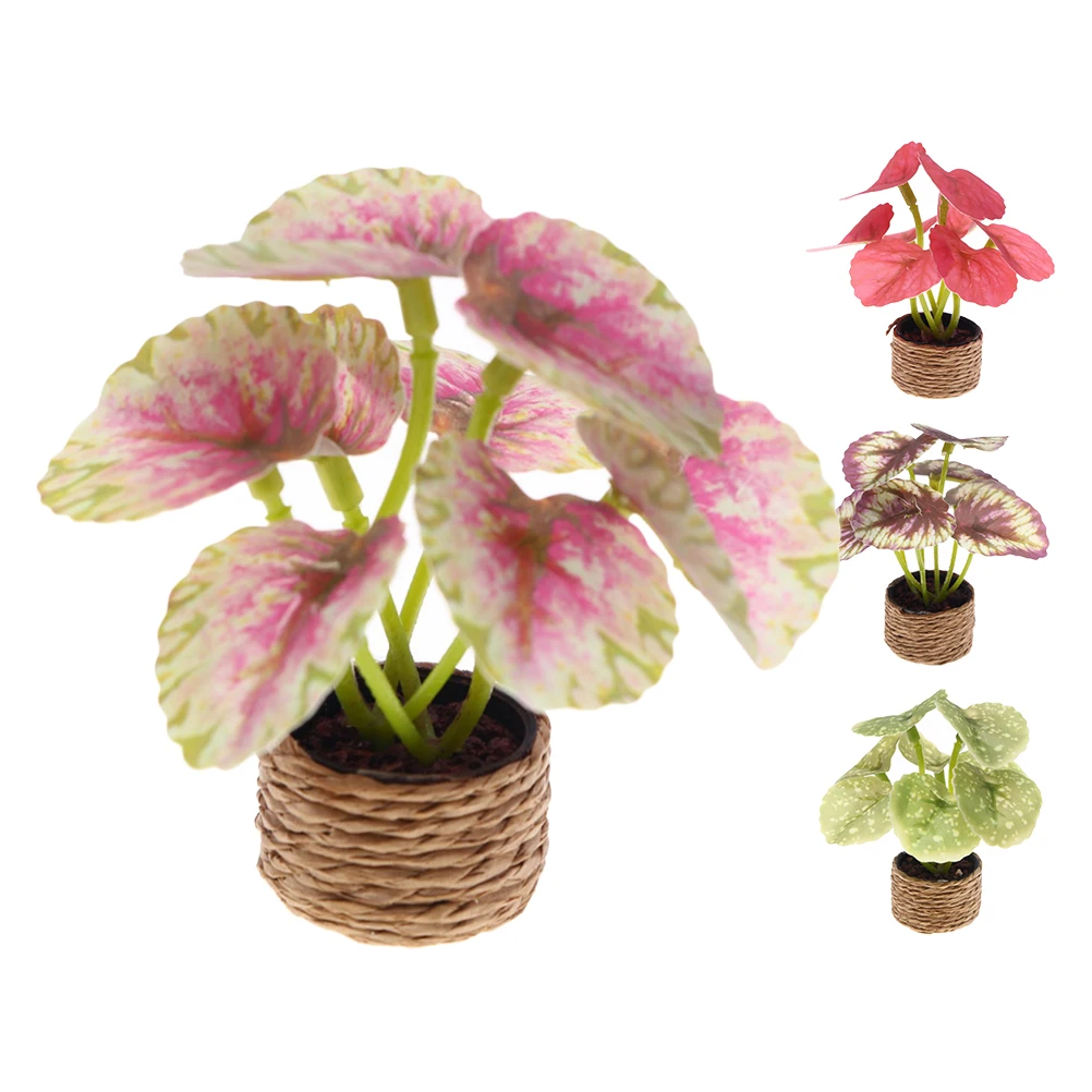 

4pcs Miniature Potted Plants No Watering Needed Fake Tiny Bonsai For Dollhouse Mini House Decor Props Artificial Mini Plants