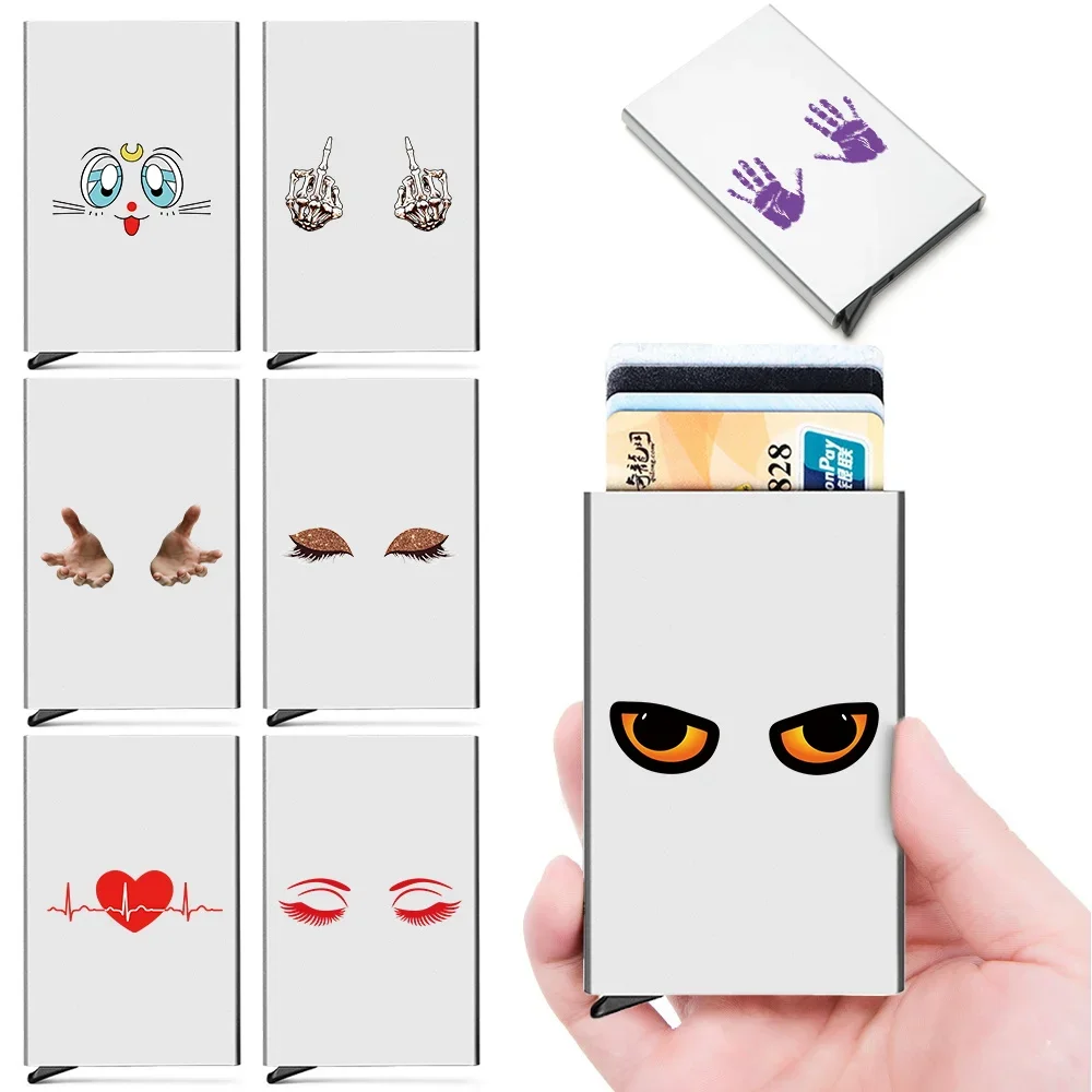 

Mini ID Credit Men Card Holder 2026 Brand Chest Printed Luxury Wallet Anti Rfid Blocking Protected Magic Slim Money Wallets Case