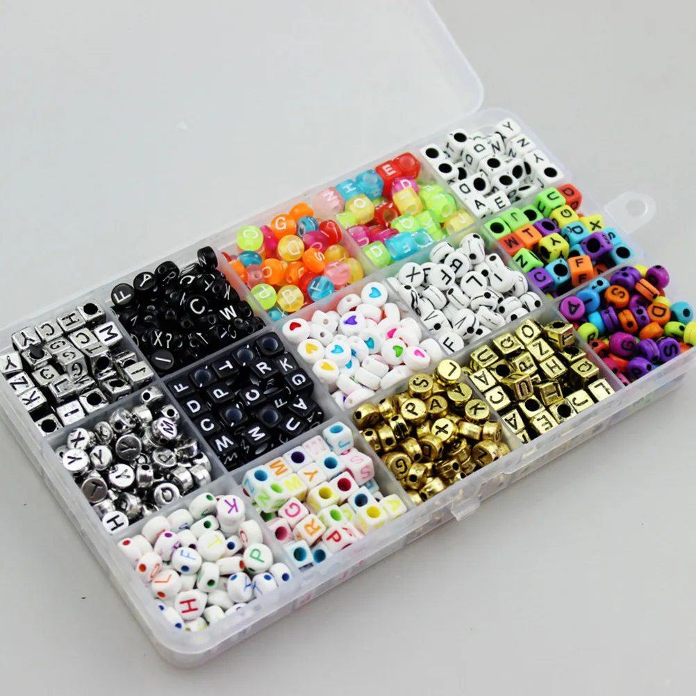 1100Pcs Assorted Color Acrylic Alphabet Beads DIY Craft Beads for Jewelry Making Necklace Bracelet Earrings Home Decor Handbag