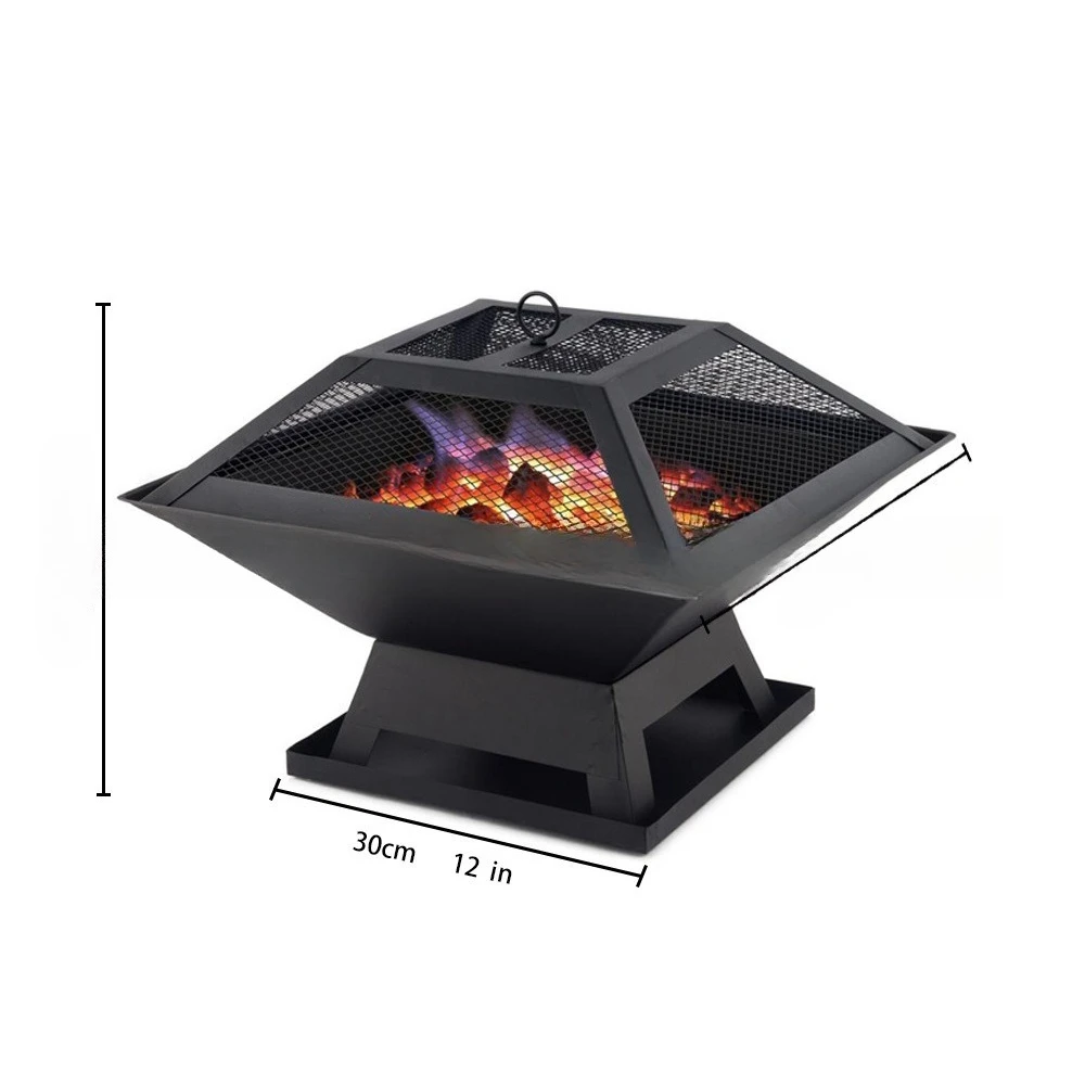 All In One Charcoal Heating Fire Pit Table Outdoor Backyard Grill Stove For Tea Making Barbecue Warm Gathering