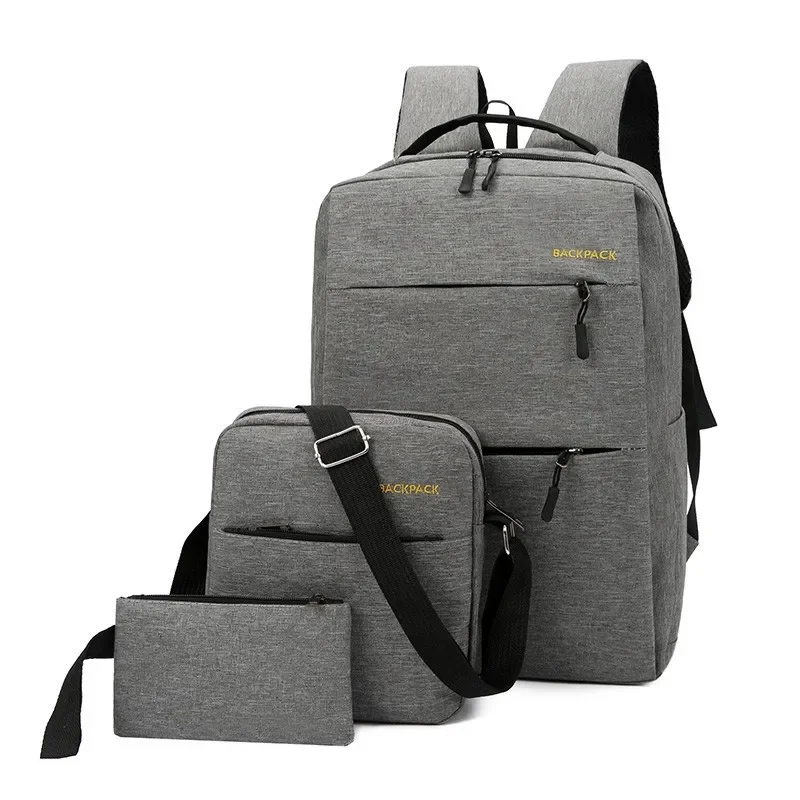 USB Charging Men's Bag Casual Multifunctional Backpacks Men School Bags 3 sets Backpacks 3PCS Fashion Laptop Bag Small Backpack