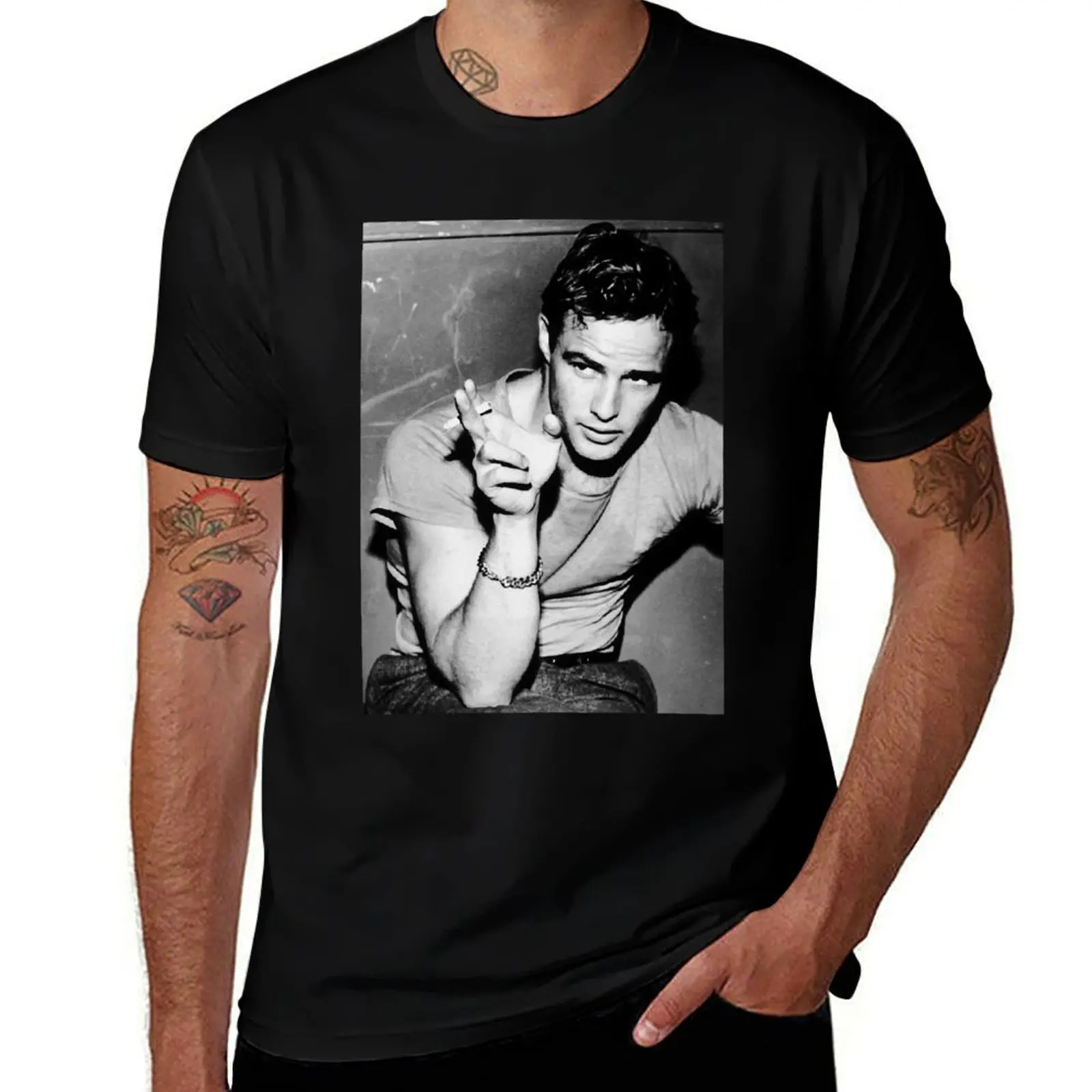 Marlon Brando Vintage Old Hollywood Movie Star Retro T-Shirt valentines clothes quick-drying big and tall t shirts for men
