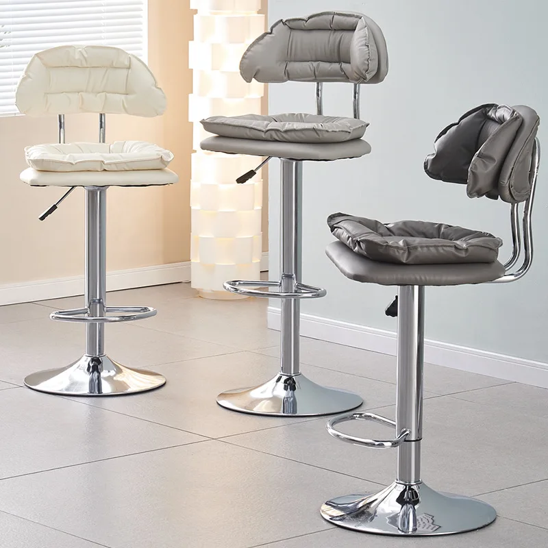 Modern Furniture Lift Bar Chair Barstools Height Adjustable Bar Stool Metal Bar Chairs with Cushioned Seat