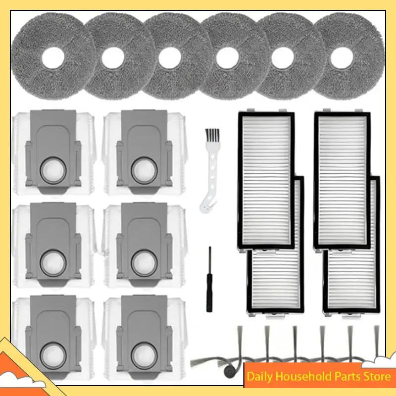 طقم قطع غيار المكنسة الكهربائية لـ Roborock Saros Z70- فلتر HEPA ممسحة الملابس كيس الغبار ملحقات الفرشاة الجانبية استبدال حار!