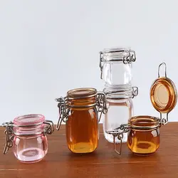 2pcs/set Dollhouse Miniature Transparent Storage Jar Sealed Tank Model Storage Tank Tiny Vial Wishing Bottle Kitchen Home Decor
