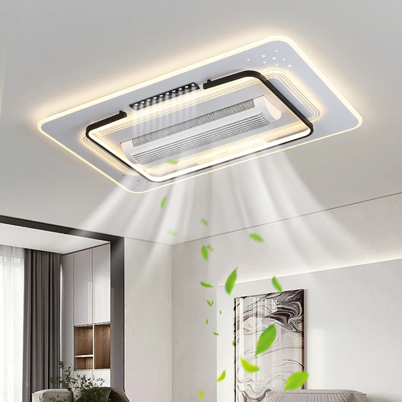 Invisible Bladeless LED Ceiling Fan Light Modern Invisible Bladeless Ceiling Fan lamp Indoor Fan Lighting Bedroom Living Room