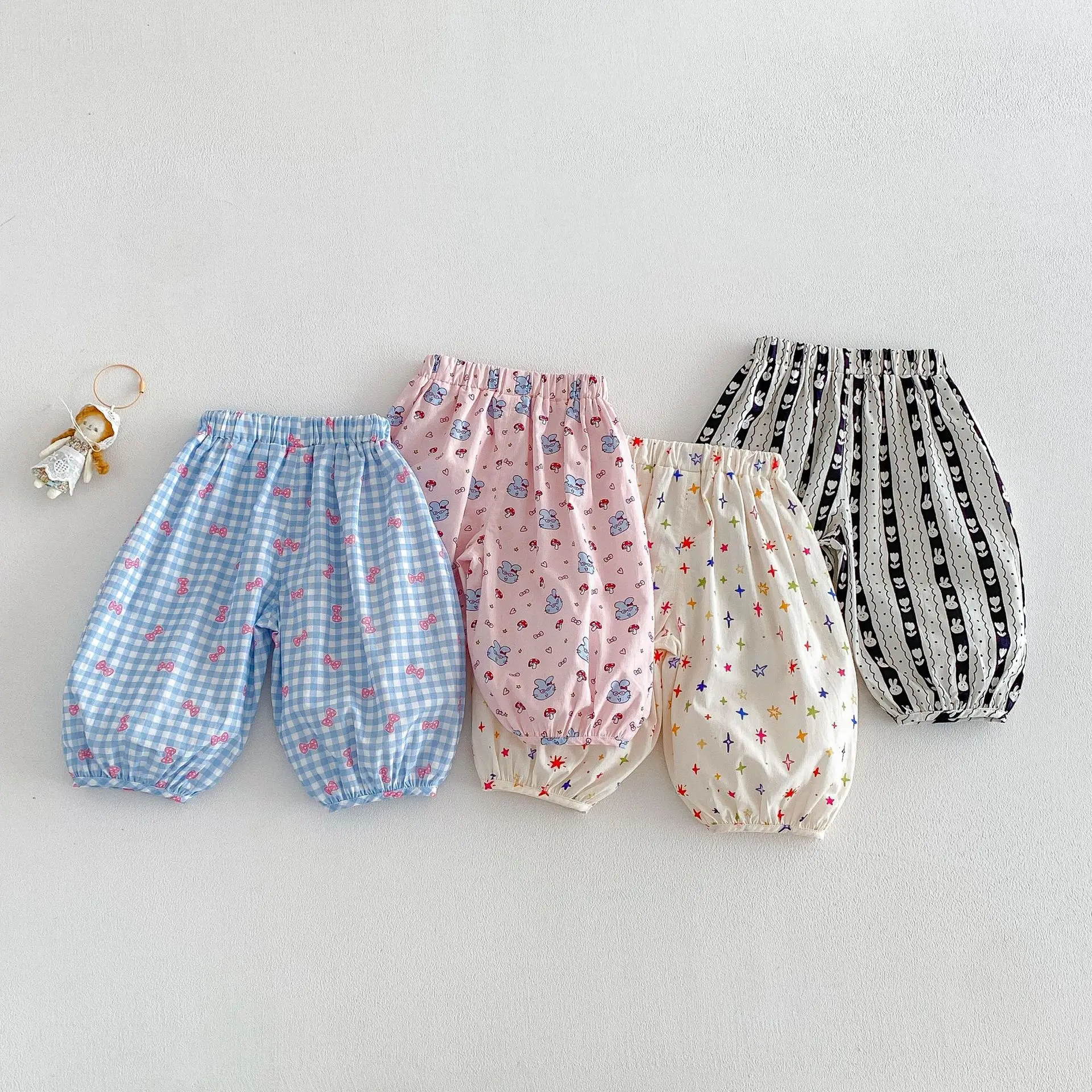 Girls' Cartoon Mosquito Pants 2026 New Baby Style Full Version Rabbit Printed Casual Pants Children's Bunch Pants