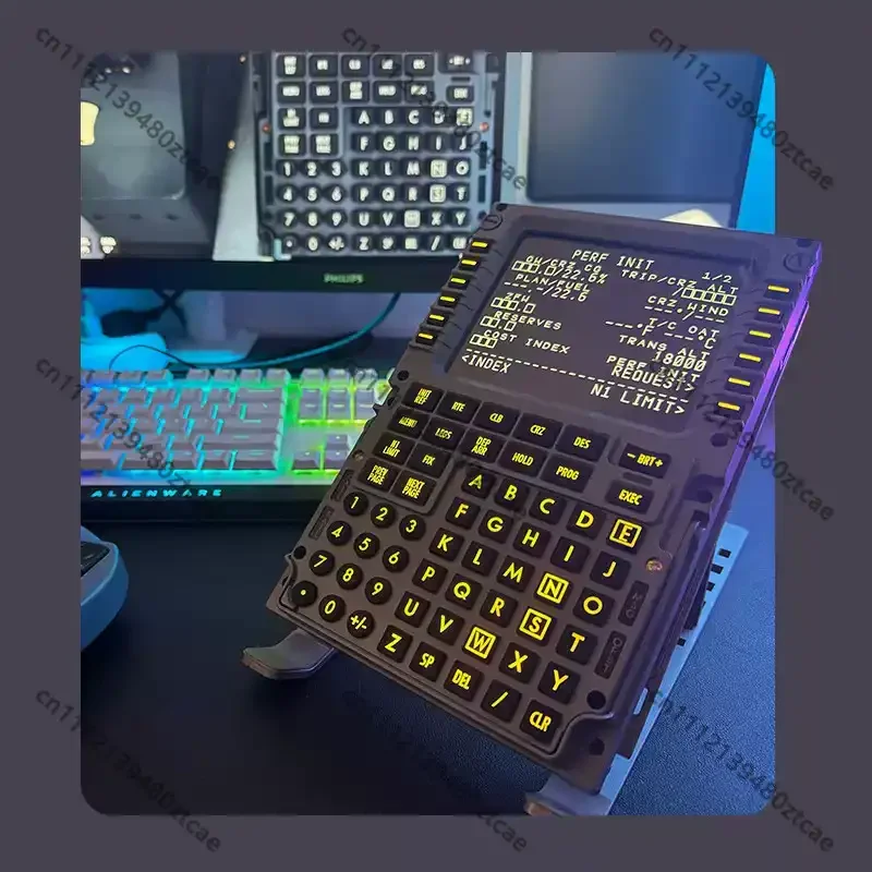 Professional CDU Flight Simulation Panel Desktop Aircraft Route Management Control Module Aviation Simulator Peripheral for PC