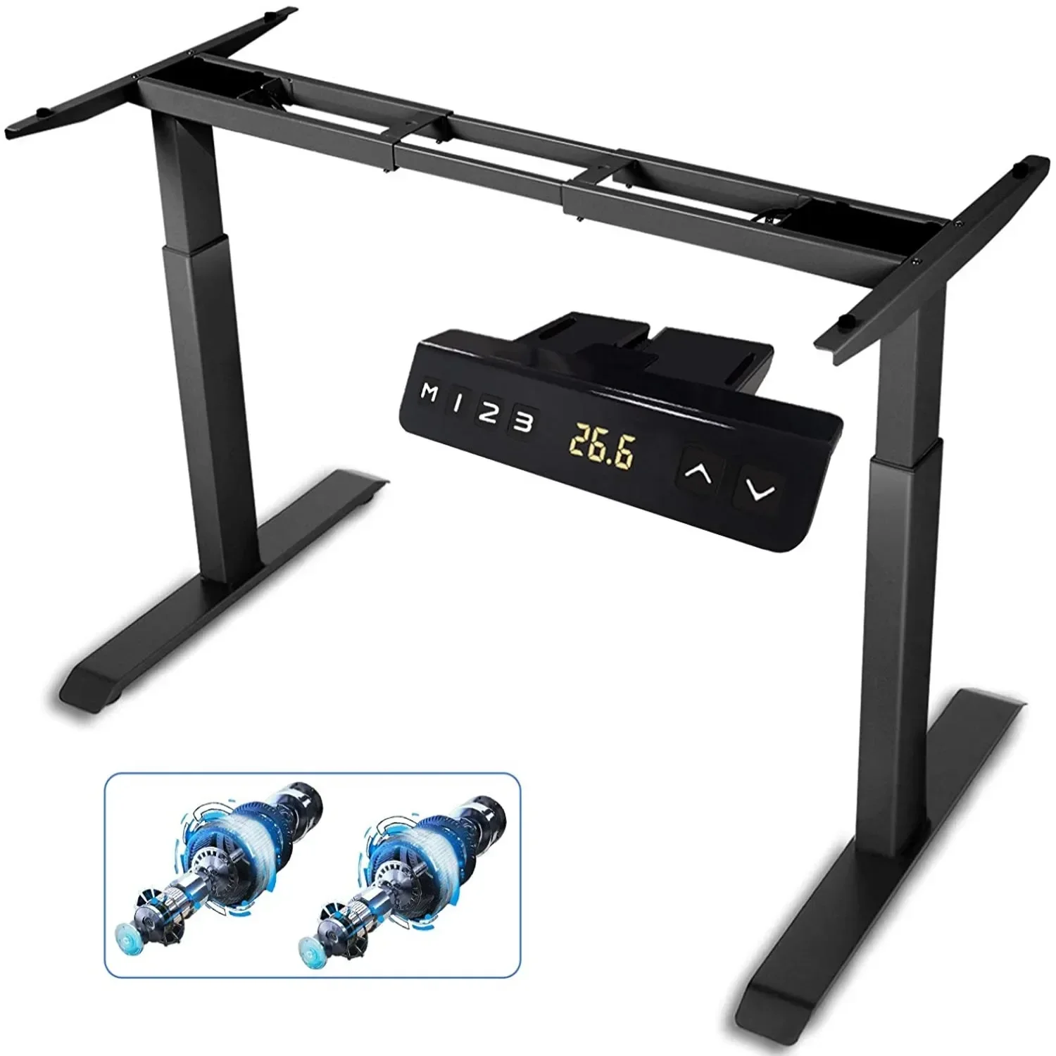 CrElectric Stand Up Desk Lifting Desk Frame Height Adjustable Standing Desk Ergonomic Dual Motor and Memory Control Home Office