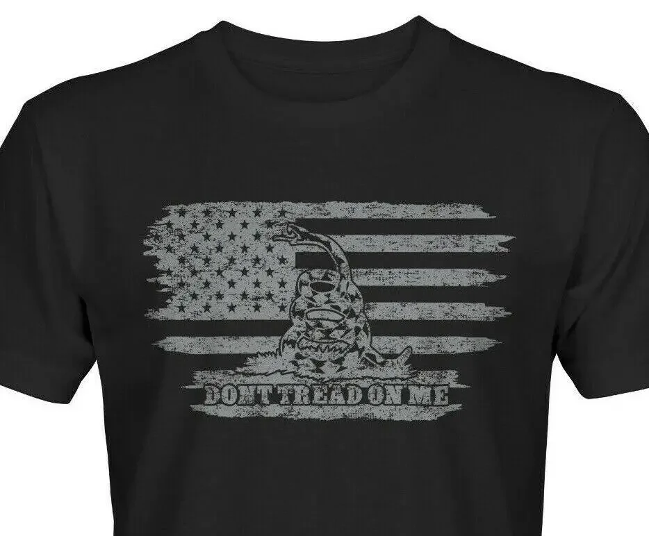 Dont Tread on me Shirt  Tattered American Flag 2nd Amendment Gadsden 2A T-shirt