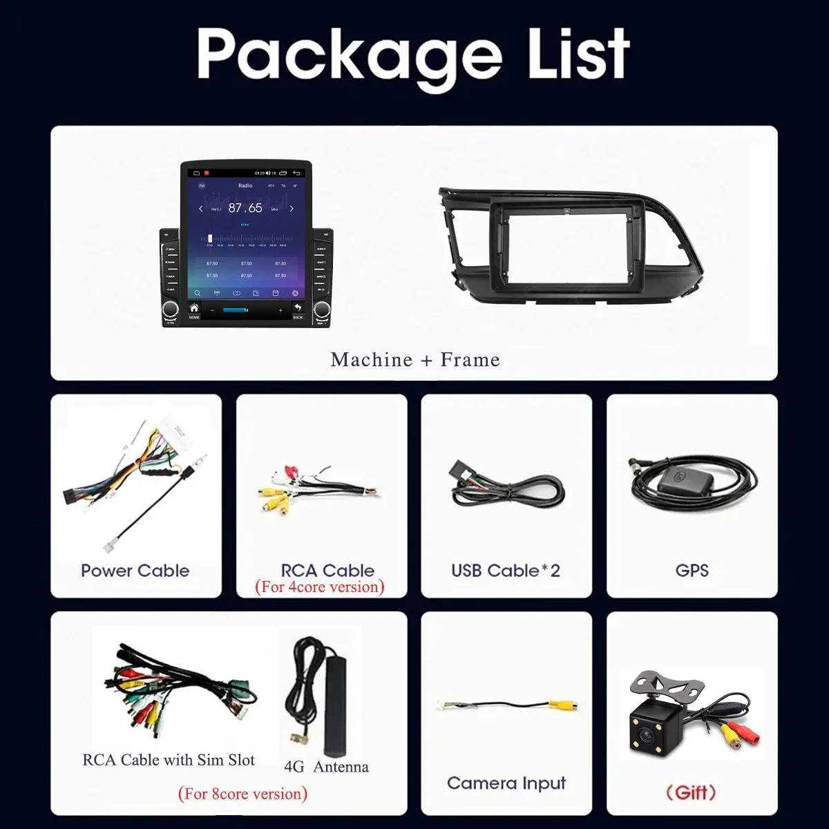 8G+128G Android 14 For Hyundai Elantra 2018 2019 2020 Car Radio Audio Multimedia Stereo PC Tablet GPS Monitor DVD Carplay Auto