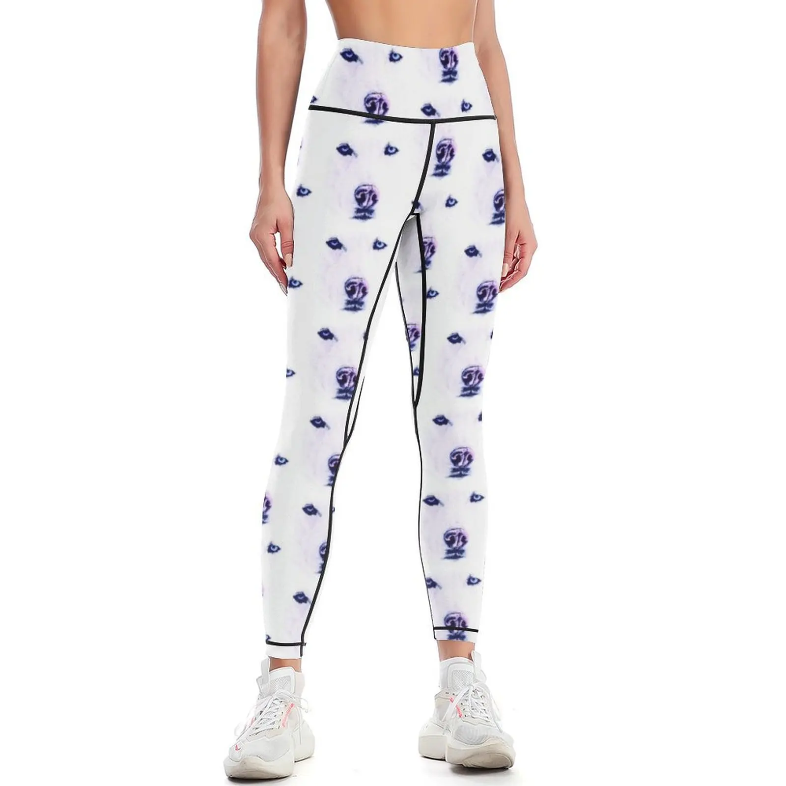 White Husky with Blue Eyes Leggings flared Women's trousers exercise clothing for Womens Leggings