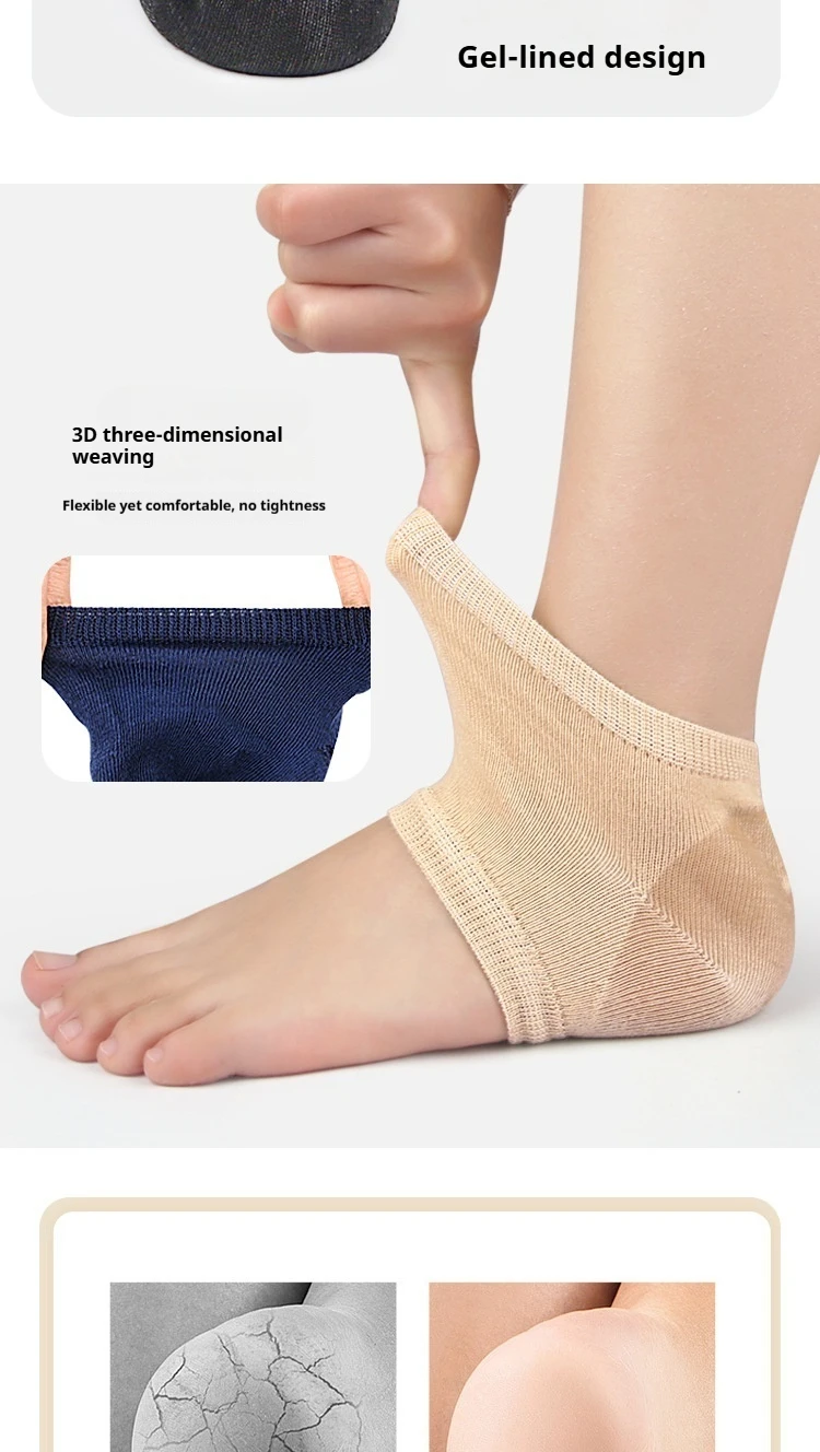 Fersenschützer, Gel-Fersenschützer, Anti-Riss-Fußpflege, halbe Socken, Unisex-Fußpflegepads, 2 Stück/4 Stück. – Detail 6