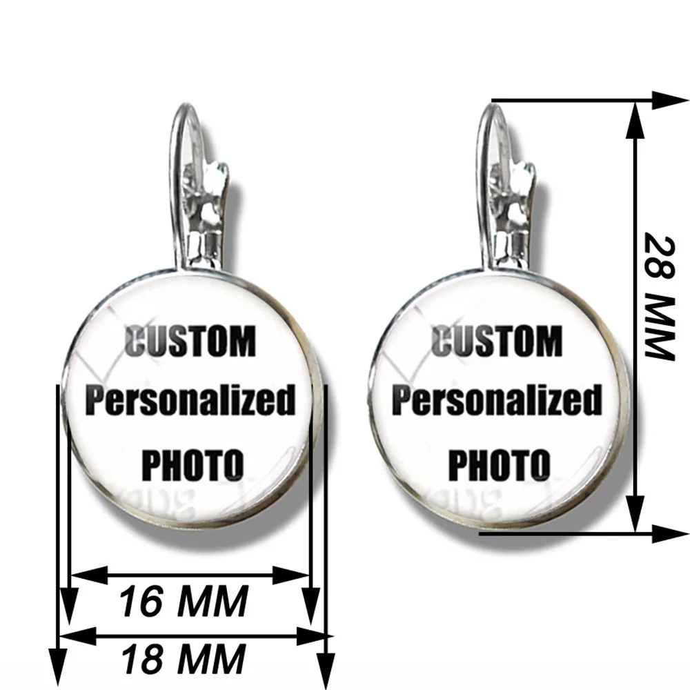 Personalized Custom Earrings Photo Mum Dad Baby Children Grandpa Parents Customized Designed Photo Gift For Family Anniversary