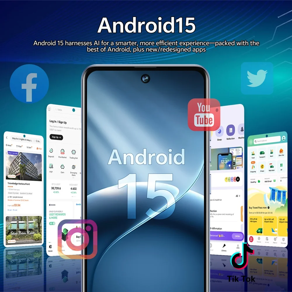 K-Touch New C26 Ultra Android 15 Mobile Phones 7.3 HD Cell Phone 22GB+2TB Smartphone 8000mAh Octa Core 5G Dual SIM 16+48MP Camera Cellphones