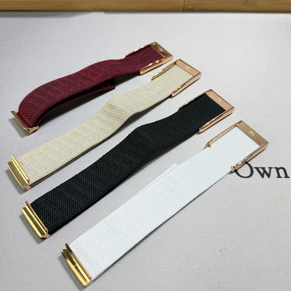Suitable for Whoop 5.0 watch strap nylon woven LIFE/PEAK sports replacement strap with rose gold metal U-shaped frame