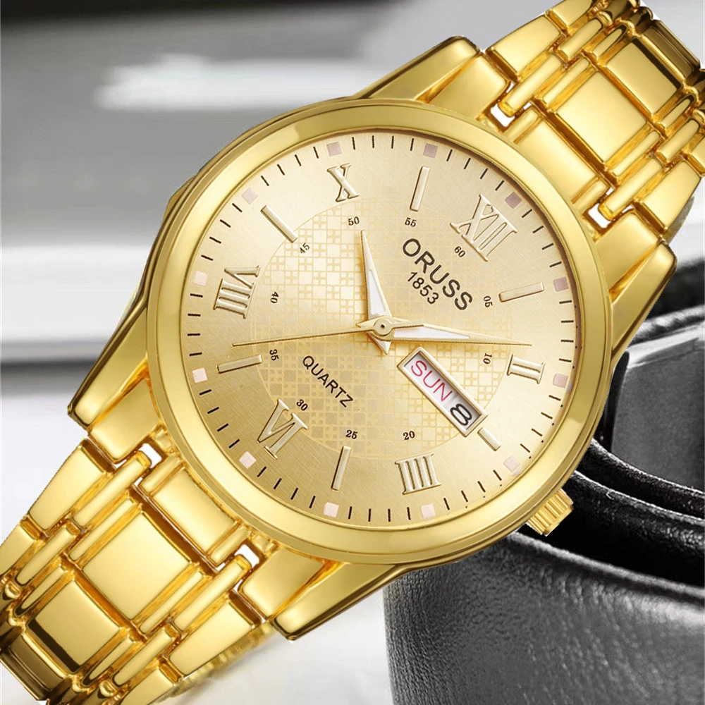 Hochwertige, atmosphärische, hochwertige Uhr, Persönlichkeit, Modetrend, klassischer Doppelkalender, langlebiger Trend, hübsche Uhr mit Stahlarmband