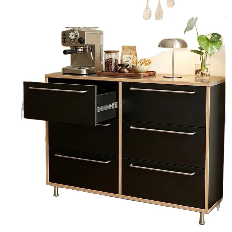 Wood color industrial style Bauhaus cabinet light luxury dining side locker