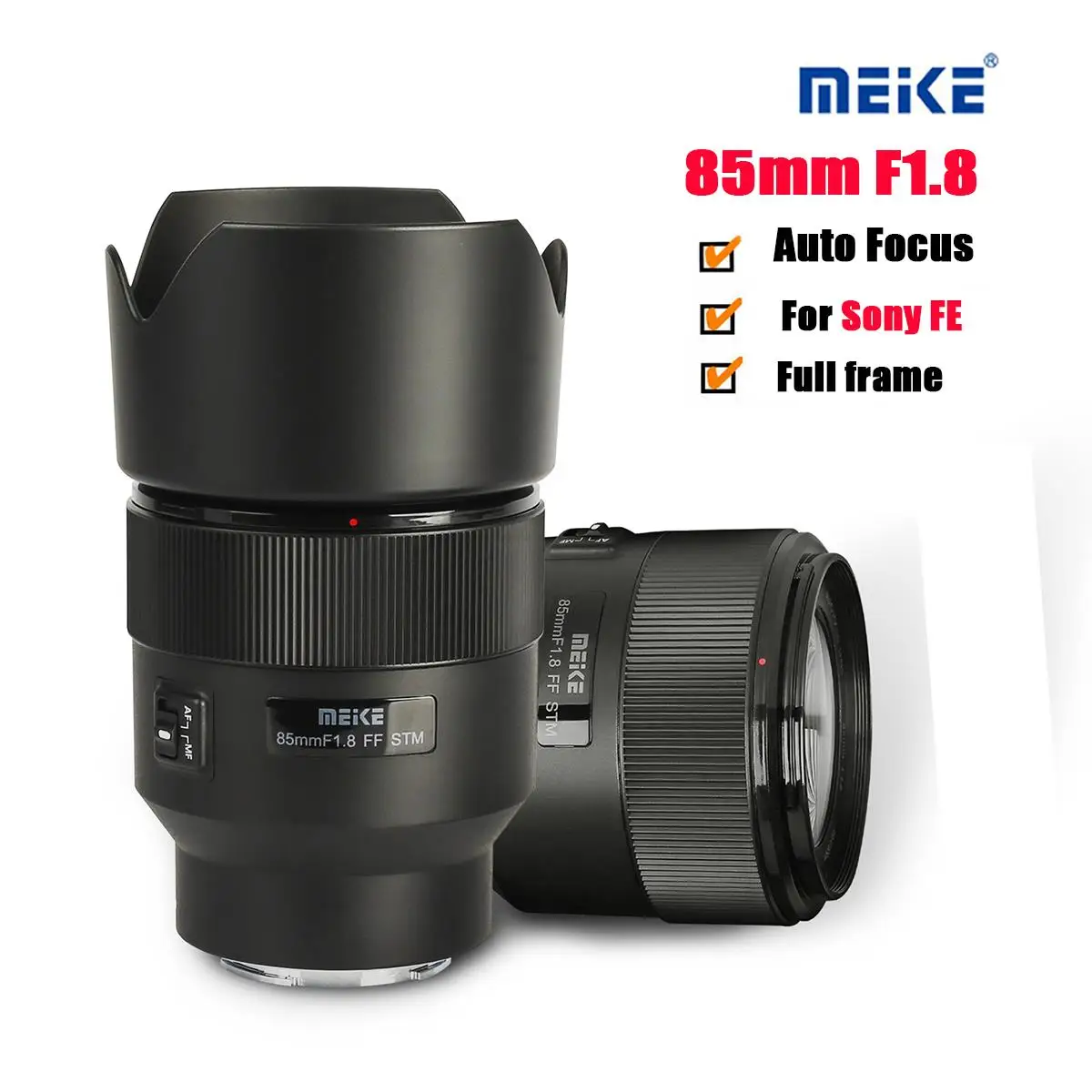 MEKE Meike 85mm F1.8 Auto Focus STM Full Frame Lens (Stepping Motor) For Sony E-Mount Cameras Like A9II a7SII A6600 A7R3 A7RIII