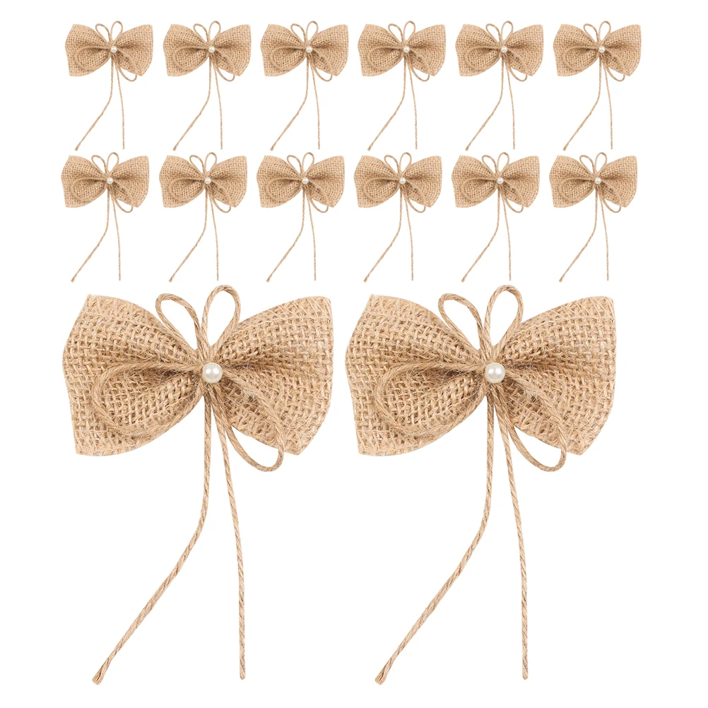 

15Pcs Butterfly Knot Decor Farmhouse Burlap Bows for Christmas Wreaths DIY Craft Projects Hanging Ornament Bow Sewing Wrapping