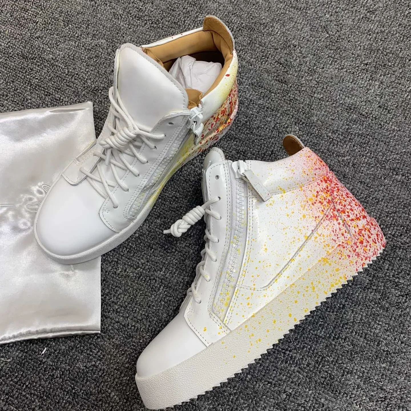 

Top Quality Classic Mens Casual Sneakers Women High-top Real Leather Tennis Luxury Brand Designer Unisex Sports shoes 0844