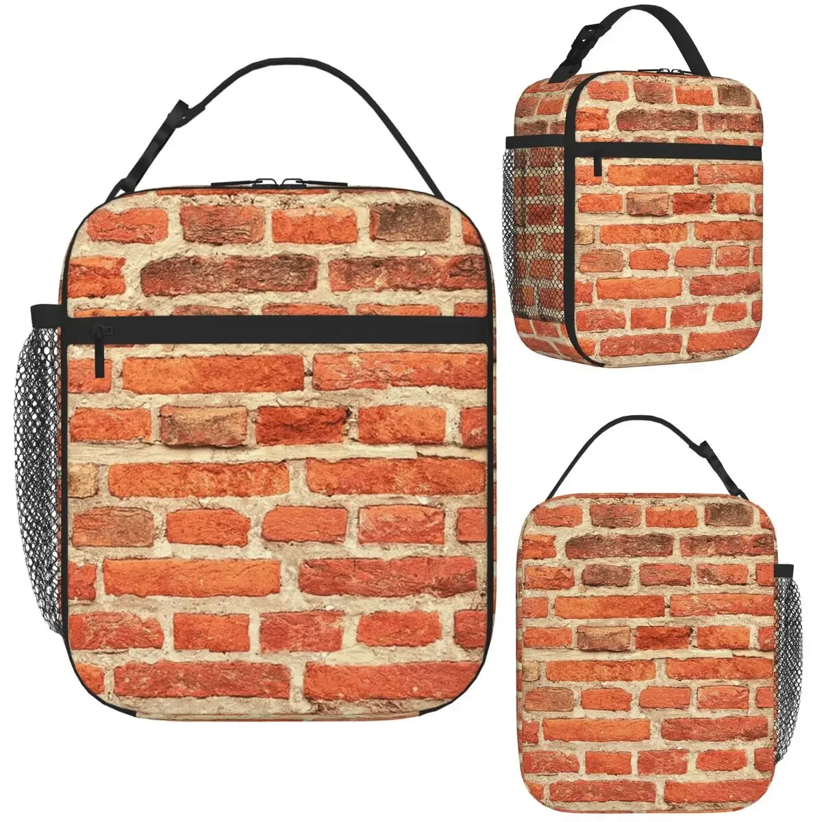The Red Brick Wall Insulated Lunch Bag for Women Kids Leakproof Food Boxes Thermal Lunch Box Tote