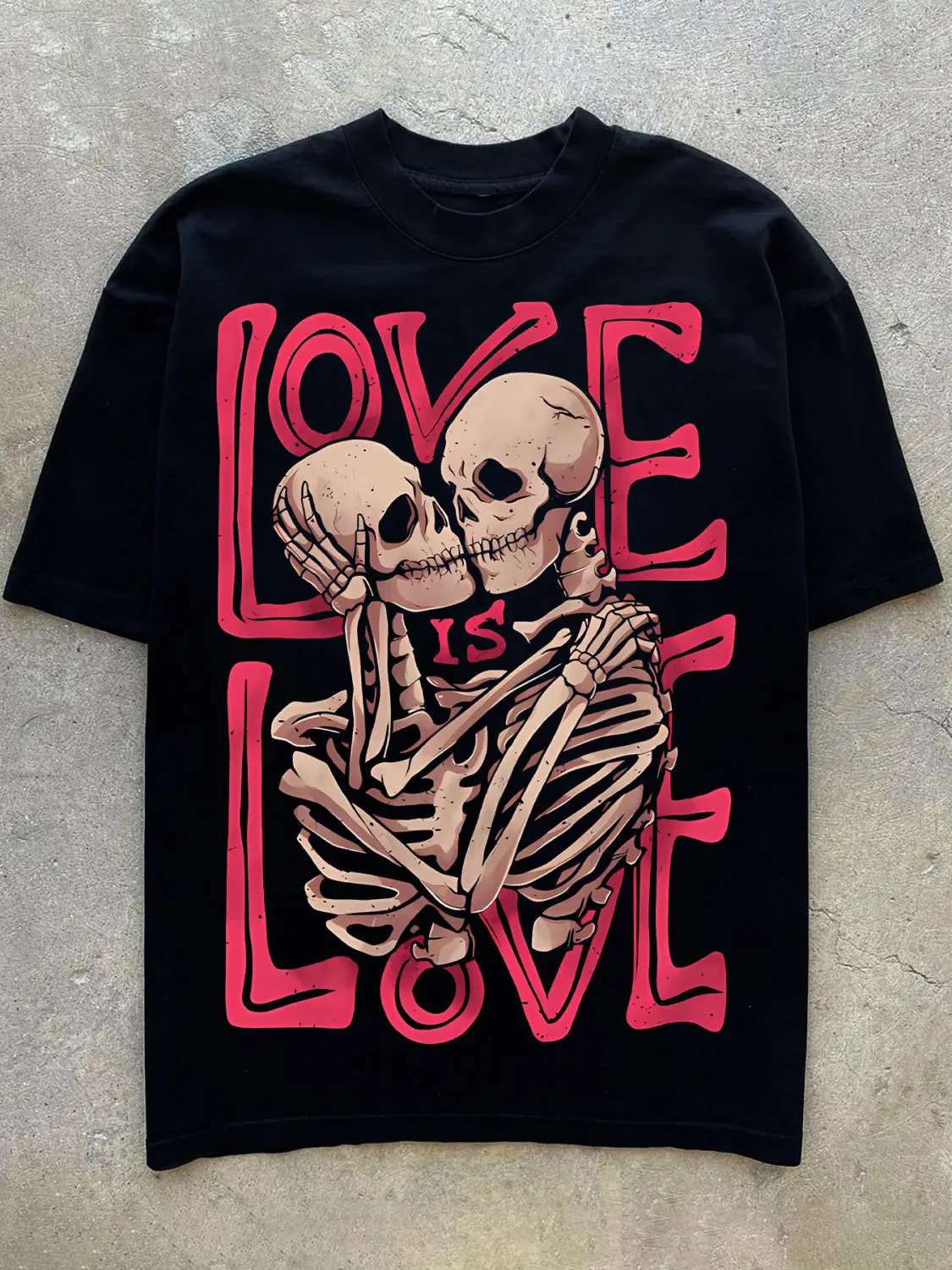 

Хлопковая футболка с короткими рукавами и принтом Skull Love в темном стиле в стиле хип-хоп, летняя мужская и женская повседневная свободная верхняя пара платьев