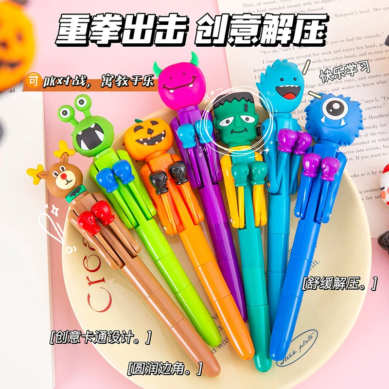 Creative Boxing Ballpoint Pen Personalised Wacky Student Interactive Stress Relief Pen Halloween Christmas Stationery Kids Gifts