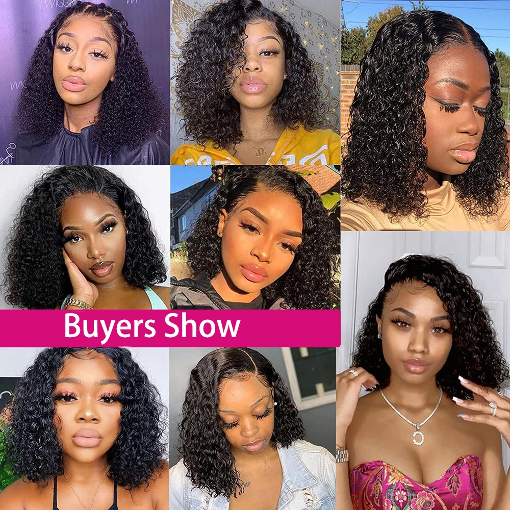 13×4 bob Wig Human Hair Lace Front Wigs 16 Inch Human Hair Curly Lace Front Wigs Human Hair Pre Plucked with Baby Hair Bob Wig