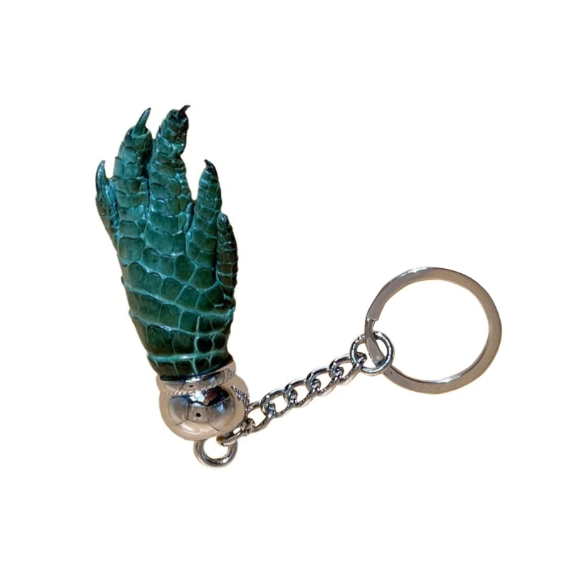 Stylish Men Keychain Crocodiles Skin Miniature Claw Pendant for Keys and Accessories Fashionable Key Chain Accessory Dropship