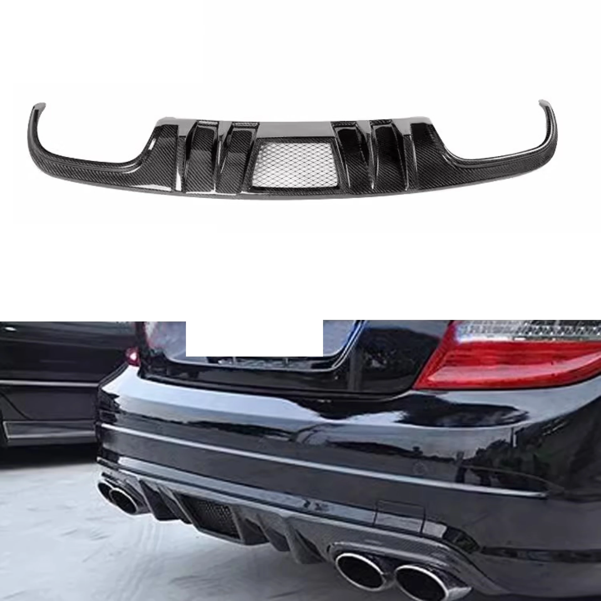 

Body Kit Carbon Fiber Rear Lip for Mercedes Benz C Class W204 C63 2006-2012 Modified V Style Rear Shovel Car Accessories