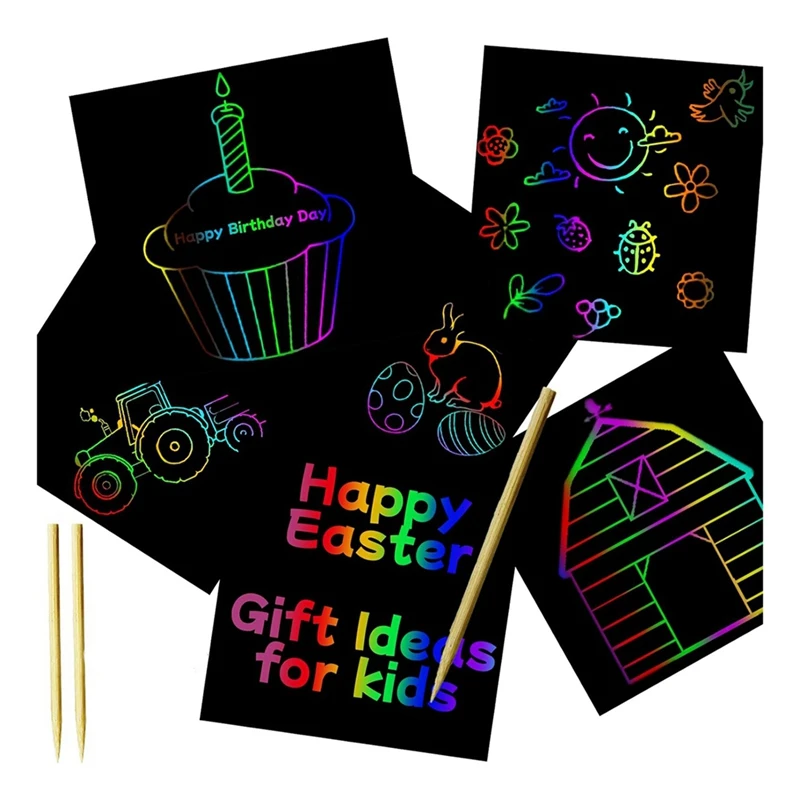 

Cute Scratched Graffiti Paper Gift - Birthday Party Gift For Son, Daughter, Friend, Student, Christmas Stocking Stuffer