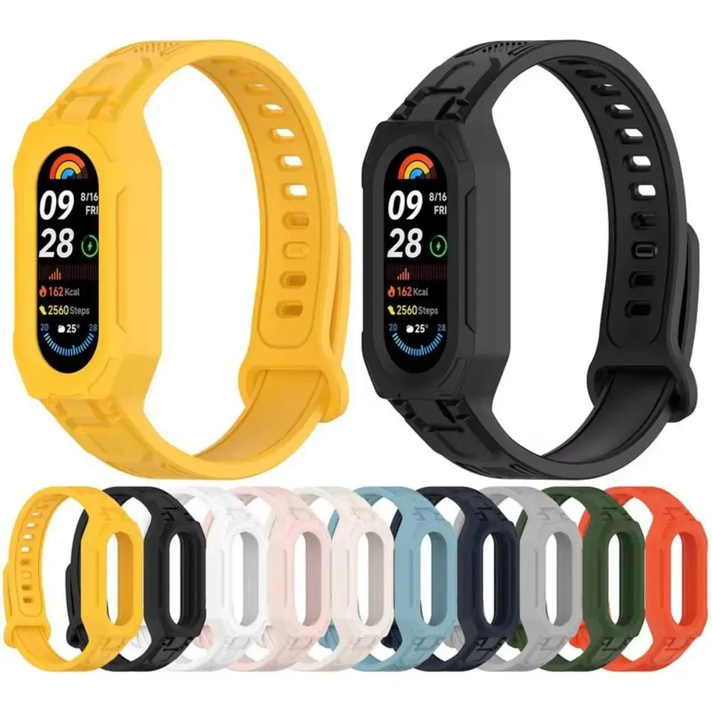 

Silicone Sport Strap Integrated Replacement Protective Case Adjustable Bracelet for Xiaomi Band 9/8/7/6/5/4