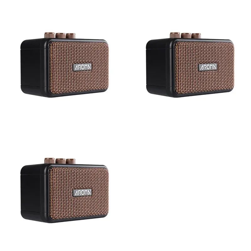 3X Aroma AG-04 Мини-усилитель для электрогитары 5 Вт, портативная Bluetooth-колонка для электрогитары, ретро-усилитель с функцией перезарядки