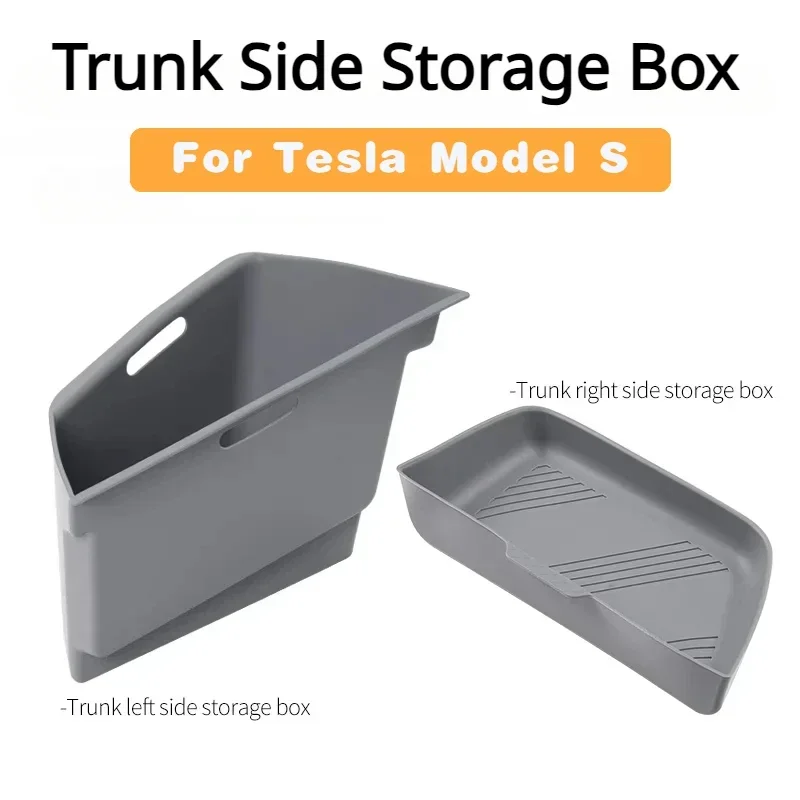 Trunk Storage Box For Tesla Model S Silicone Trunk Side Storage Partition Waterproof ModelS Car Interior Accessories 2022-2023