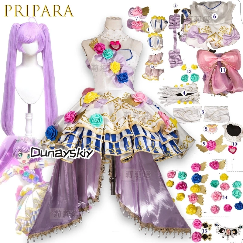 

Laala Manaka PriPara Season Princess Cosplay Costume Full Set Anime Game Character Roleplay Outfit For Women Halloween Lolita
