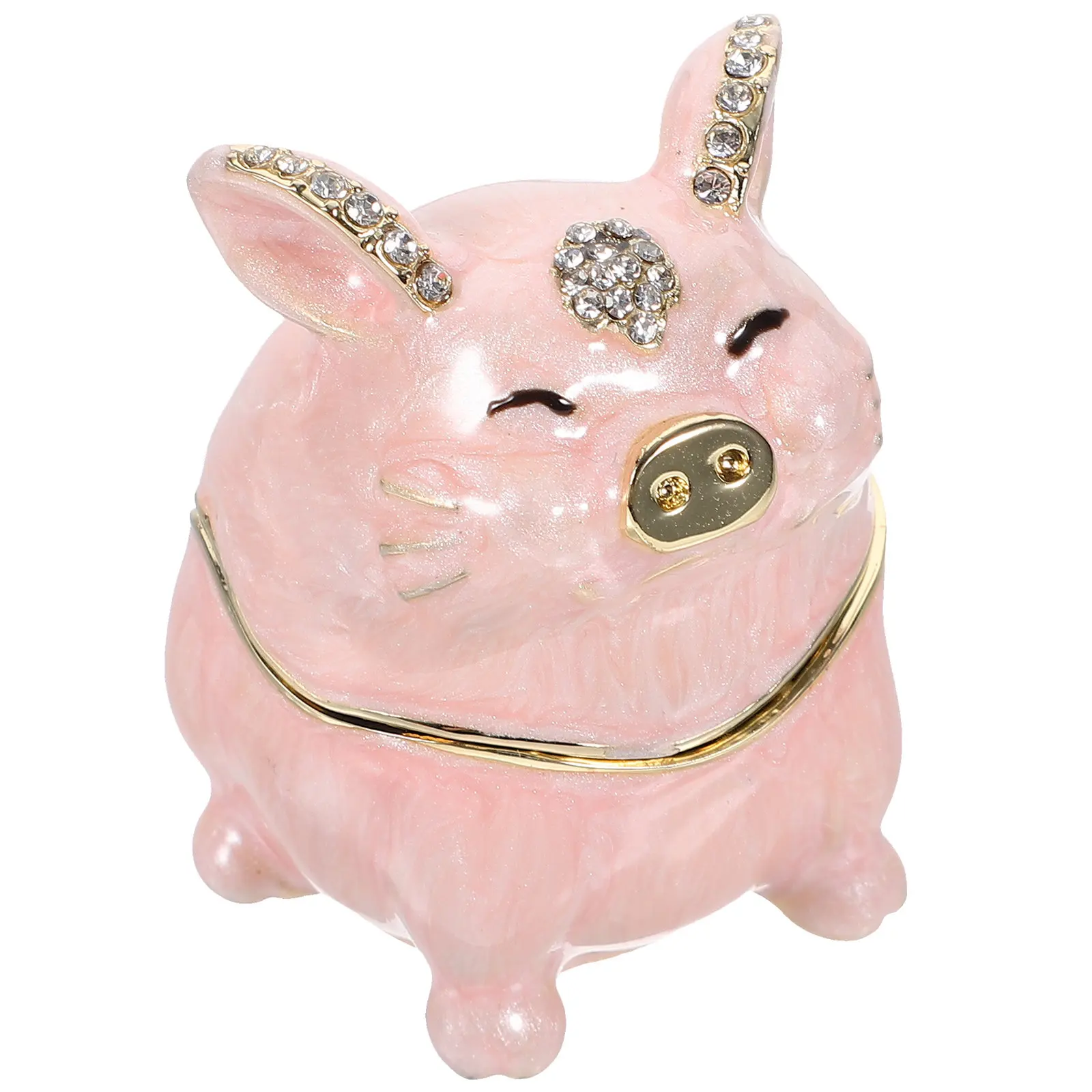 

Шкатулка для украшений в виде свиньи, мультяшный органайзер для хранения колец, серег, ожерелий, подарочная коробка, декор для рабочего стола, аксессуар для демонстрации украшений