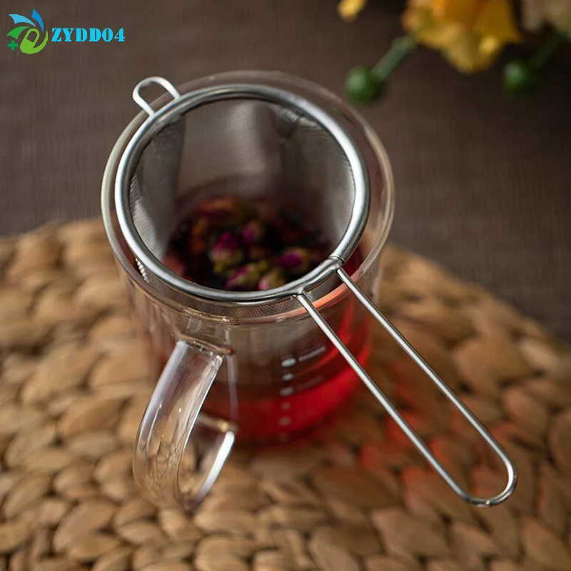 1PCS Stainless Steel Tea Infuser Reusable Tea Leak Filter Teapot Strainer Single Ear Shape Coffee Herb SpiceDiffuser With Handle