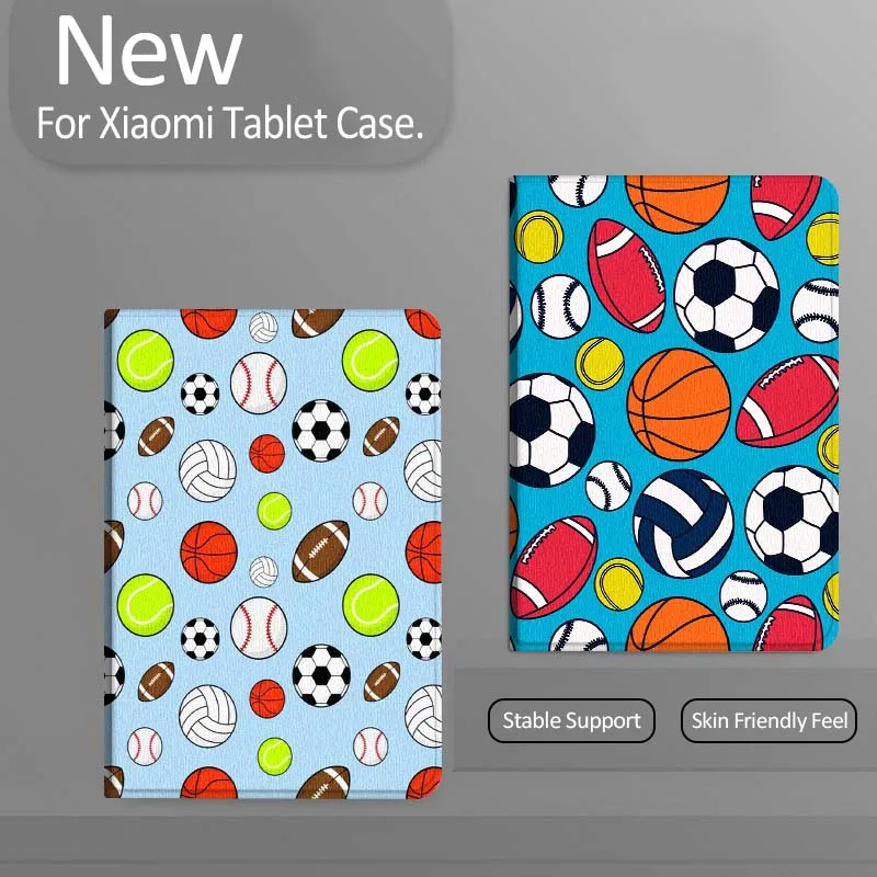 

Cartoon Sports Ball Pattern Tablet Case For Xiaomi Redmi Mi Pad 4 5 6 7 8 K SE Mini Pro Plus Max 10.1 11.2 inch
