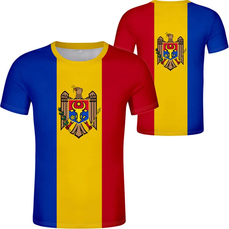 Moldova Flag Pattern 3D Summer Men's Fashion Casual Sports Quick-Dry Breathable Men's Short-Sleeved T-Shirt