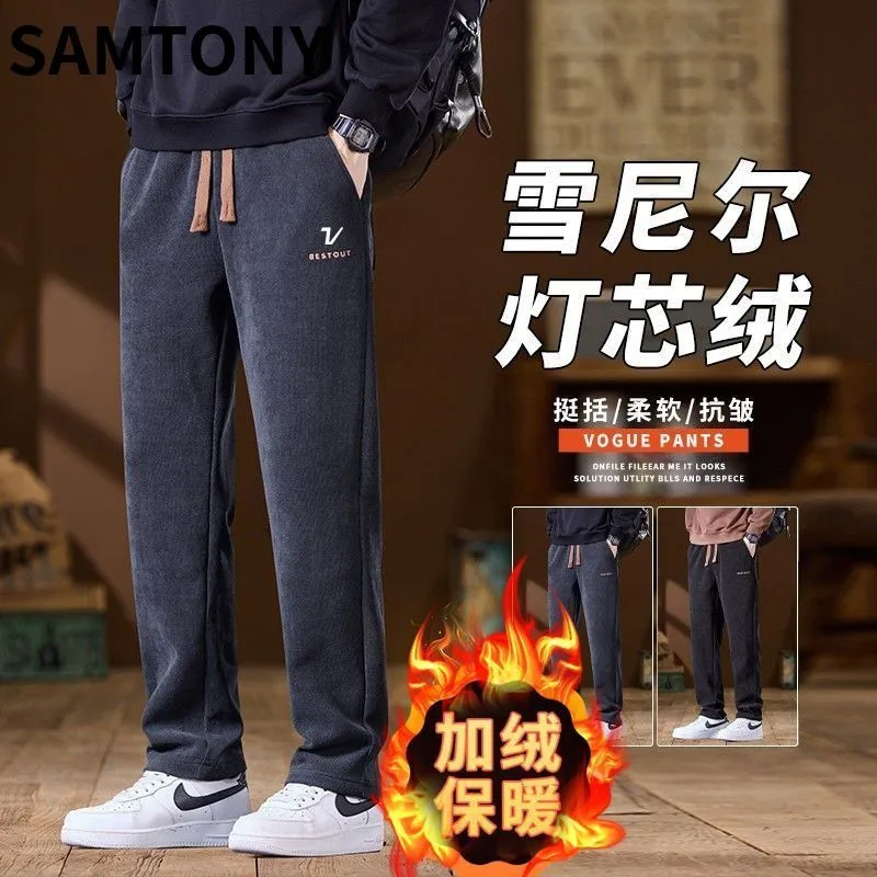 말본 Luxury Brand Golf Pants Men's Golf Wear 2024 Autumn Winter New Pants Corduroy Embroidery Casual Pants Men's Golf Clothes 골프바지