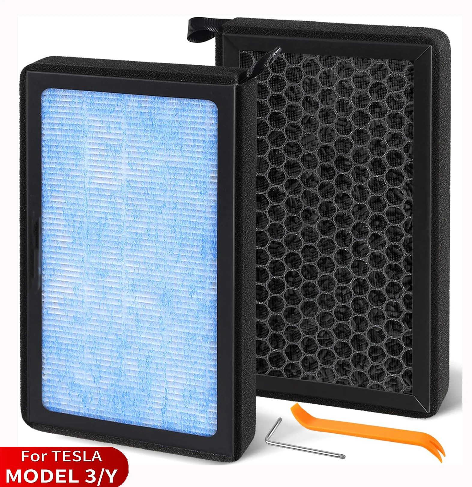 

2Pack Air Filter For Tesla Model 3 Model Y 2017-2024 2025 HEPA Activated Carbon Tesla Cabin Air Filter Replacement Accessories