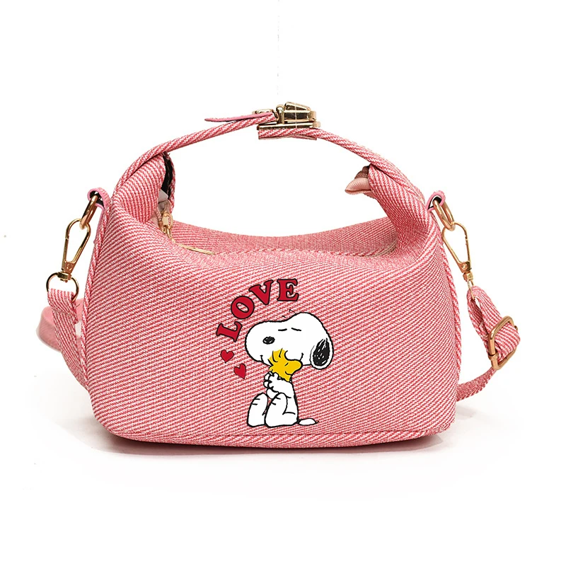 Snoopy Printed Shoulder Bags Disney Cartoon Anime Baby Accessories Sack Girls Hand-held Convenient Small Square Bag Gifts