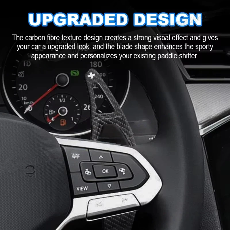 Fit For Ford Focus Ecosport Kuga Escape Mondeo 2Pcs ABS Carbon fiber Car Steering Wheel Shift Paddle Extension Shifting Paddle