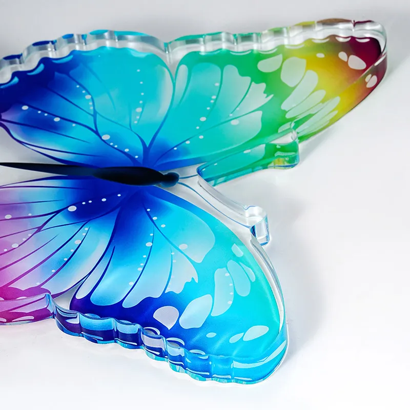 Trophée personnalisé en cristal papillon avec impression couleur, récompense pour réunion annuelle musicale, souvenir pour employé exceptionnel, décoration d'intérieur, 1 pièce