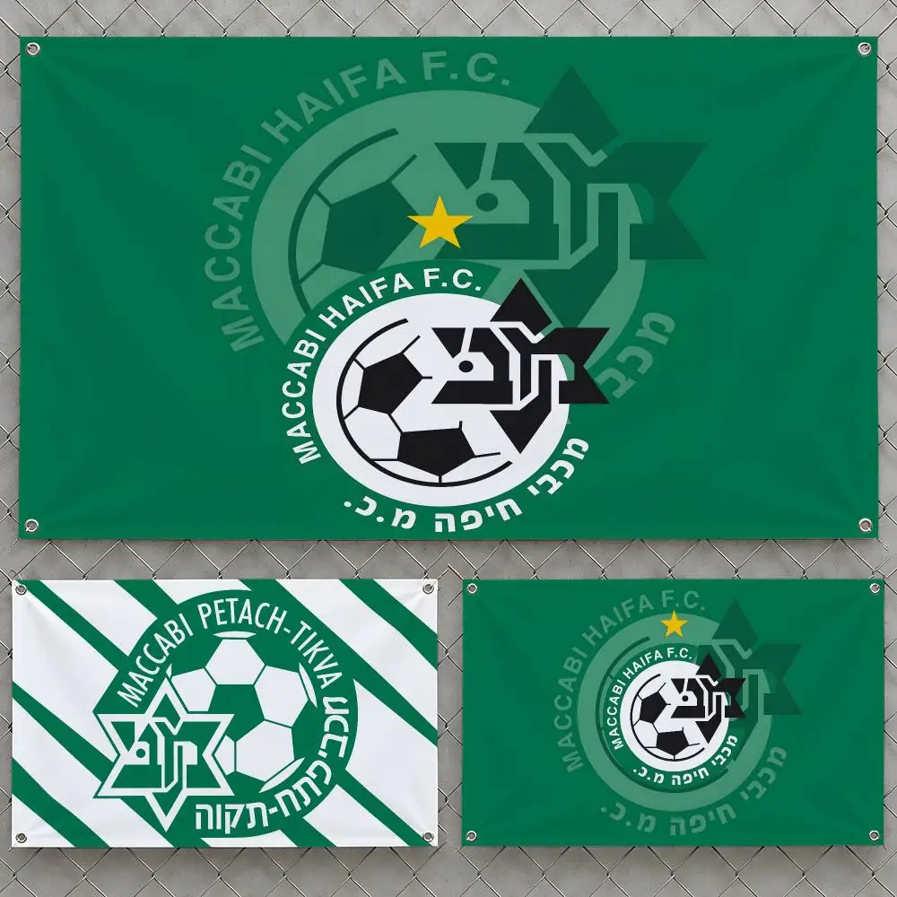 Club Maccabi Haifa Green Apes Football Flags Wall Hanging Flag Banners For Birthday Parties Outdoor Bedroom Dorm Room Decor