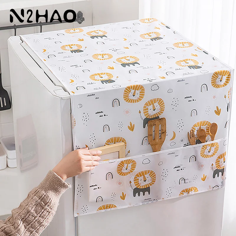Refrigerator Covers Dustproof Storage Bag Washing Machine Cover Washable PEVA Covers Household Storage Organization Home