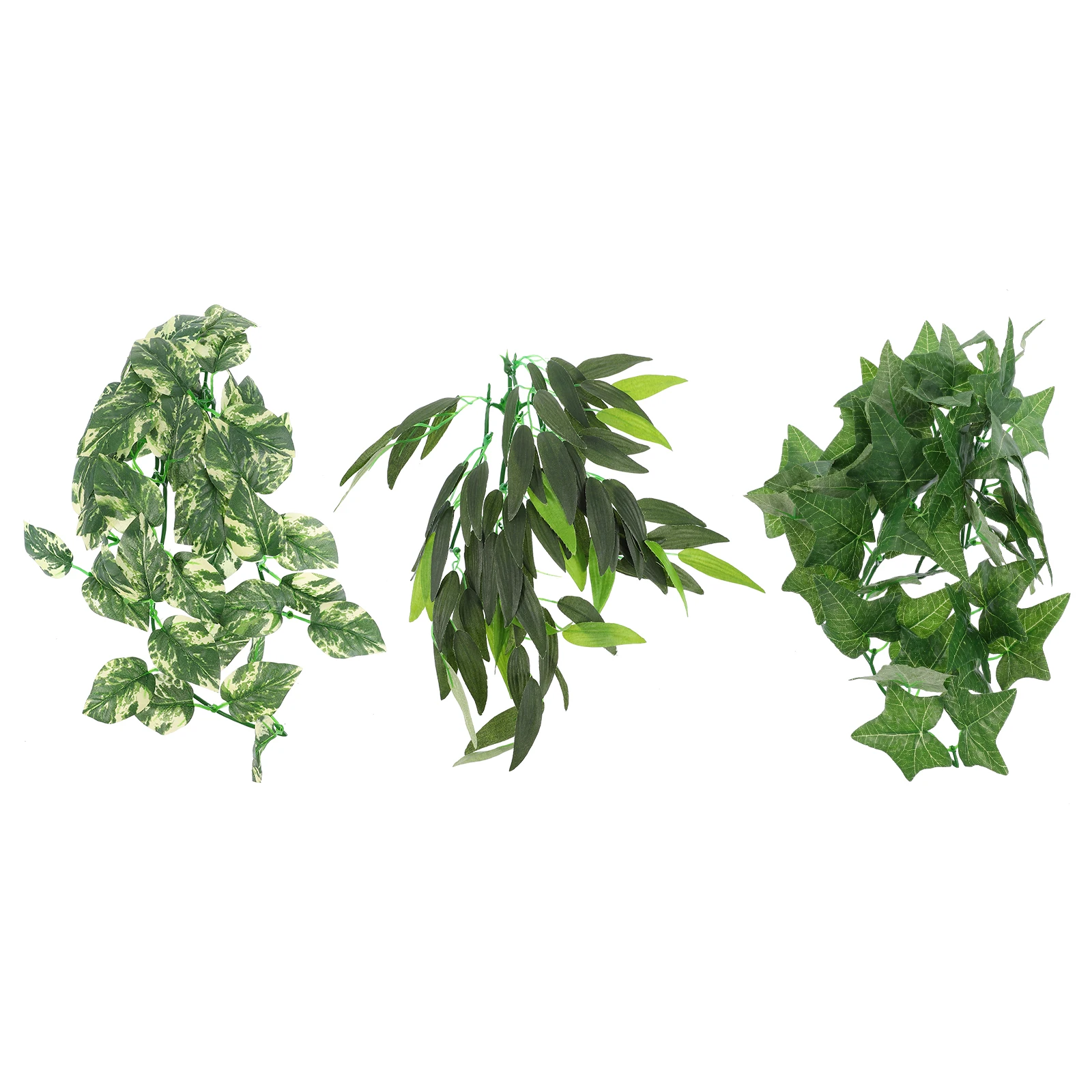 

3pcs Reptile Lizards Plants Tank Decoration Suction Cup Bright Clear Durable Amphibians Fish Leaf Styles Geckos Snake Habitats